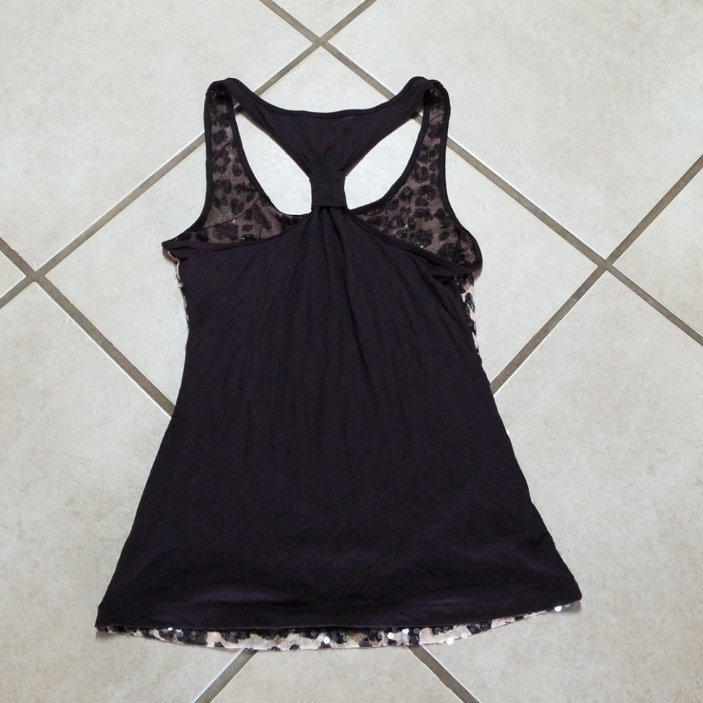 Size LG Animal Print Sparkley Racerback Tank - Picture 3 of 6